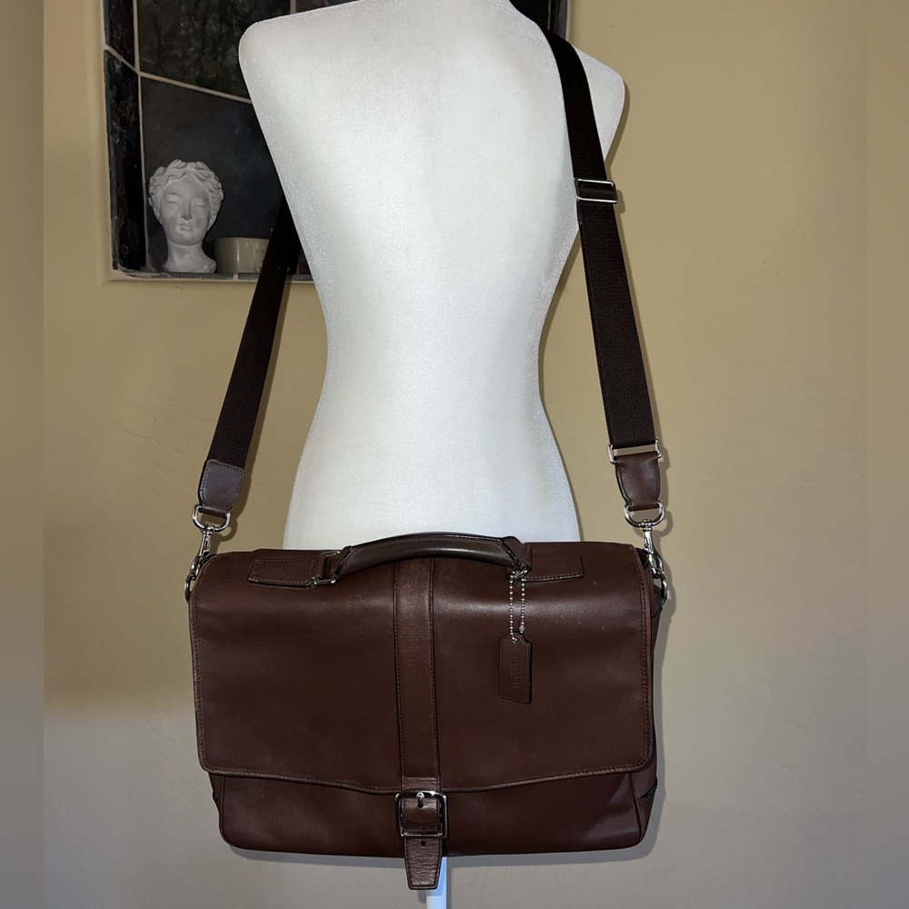 Coach Lexington Mahogany Leather Laptop Bag - Picture 3 of 16